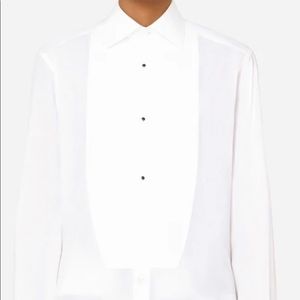 NWT Dolce & Gabbana White Poplin Tuxedo Shirt